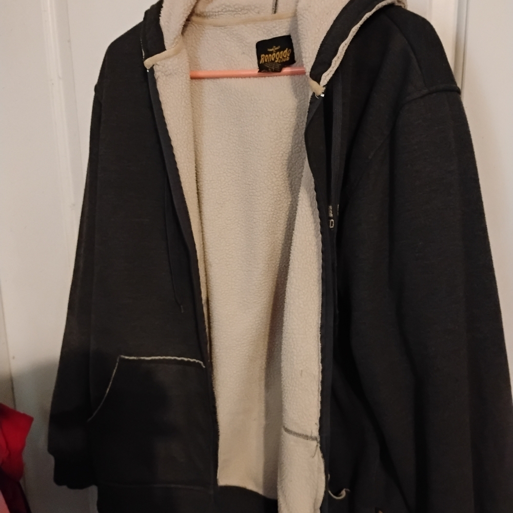 Renegade Charcoal Gray and Cream Hoodie